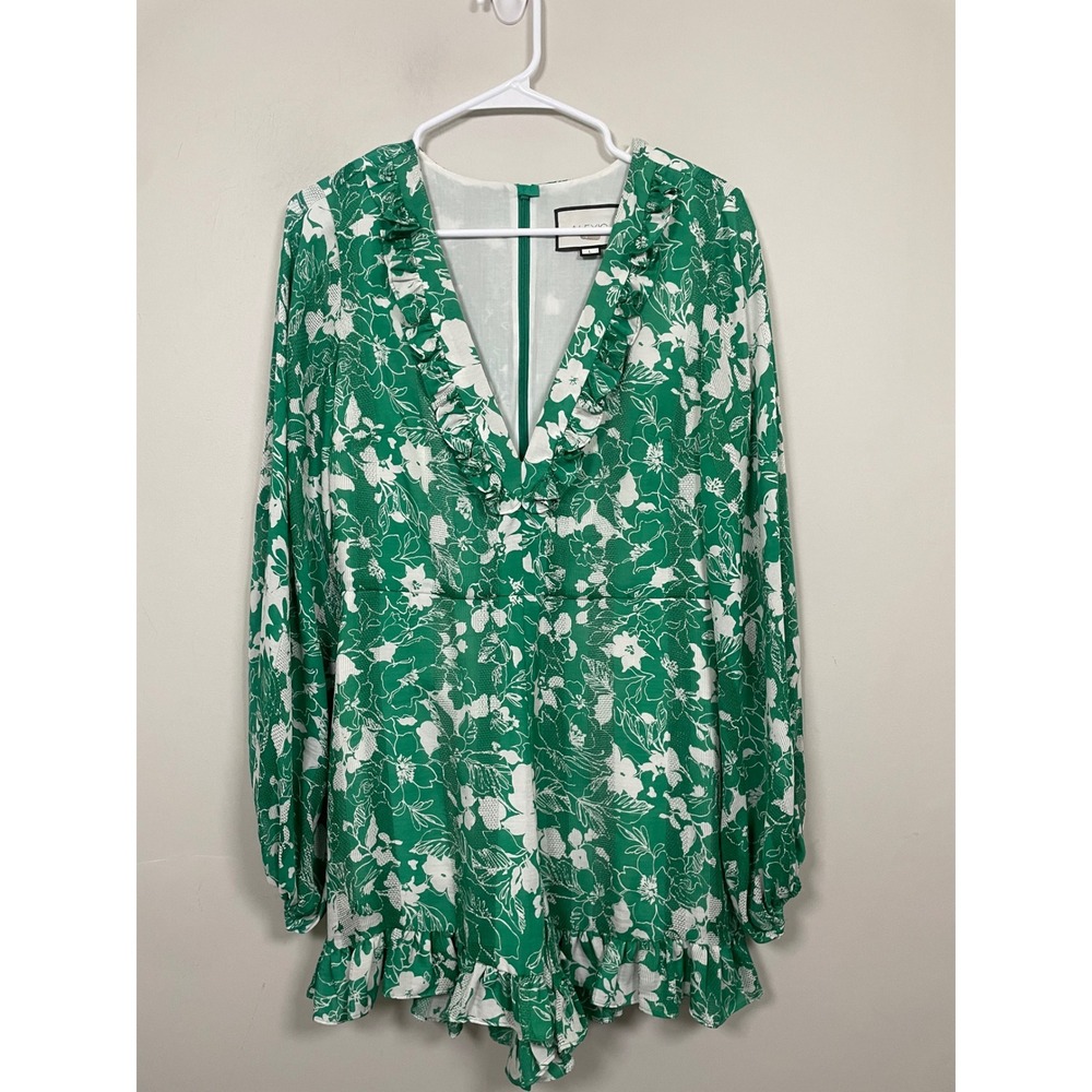 Alexis Cerca Romper in Emerald Floral Size Large Vacation Feminine Beach